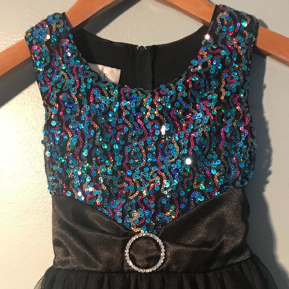 GIRLS BLACK SEQUIN TUTU DRESS